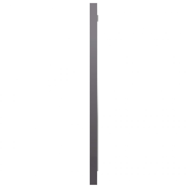Lustro łazienkowe, wysoki połysk, szare, 40x1,5x37 cm, płyta