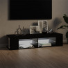 Szafka TV z oświetleniem LED, czarna, 135x39x30 cm