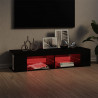 Szafka TV z oświetleniem LED, czarna, 135x39x30 cm