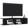 Szafka TV z oświetleniem LED, czarna, 135x39x30 cm