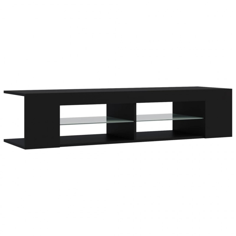 Szafka TV z oświetleniem LED, czarna, 135x39x30 cm