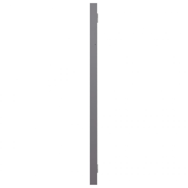 Lustro łazienkowe, wysoki połysk, szare, 60x1,5x37 cm, płyta