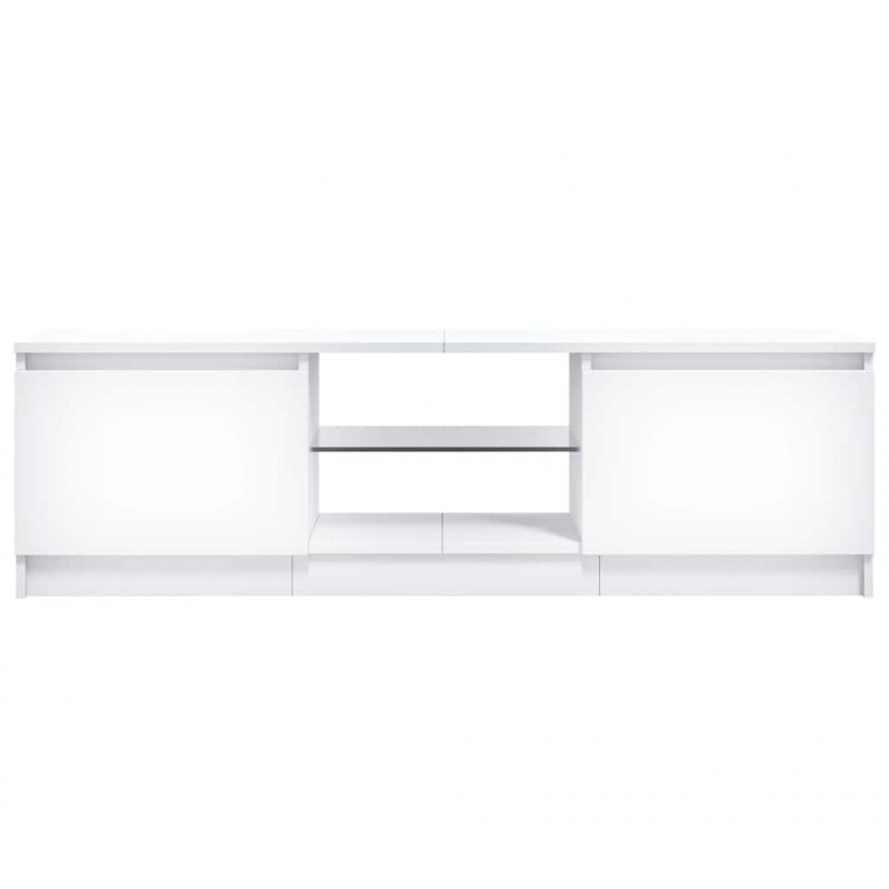 Szafka pod TV z oświetleniem LED, biała, 120x30x35,5 cm