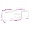 Szafka pod TV z oświetleniem LED, biała, połysk, 120x30x35,5 cm