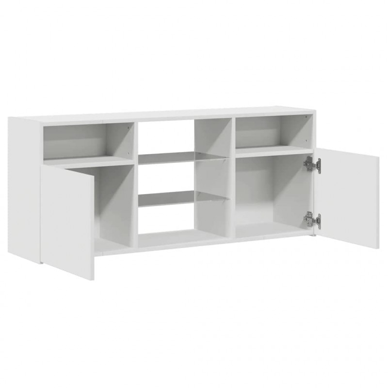 Szafka TV z oświetleniem LED, biała, 120x30x50 cm