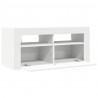 Szafka pod TV z oświetleniem LED, biała, 90x35x40 cm
