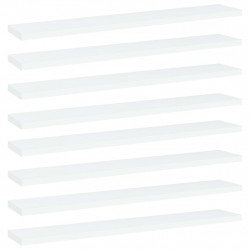Półki na książki, 8 szt., białe, 60x10x1,5 cm, płyta wiórowa
