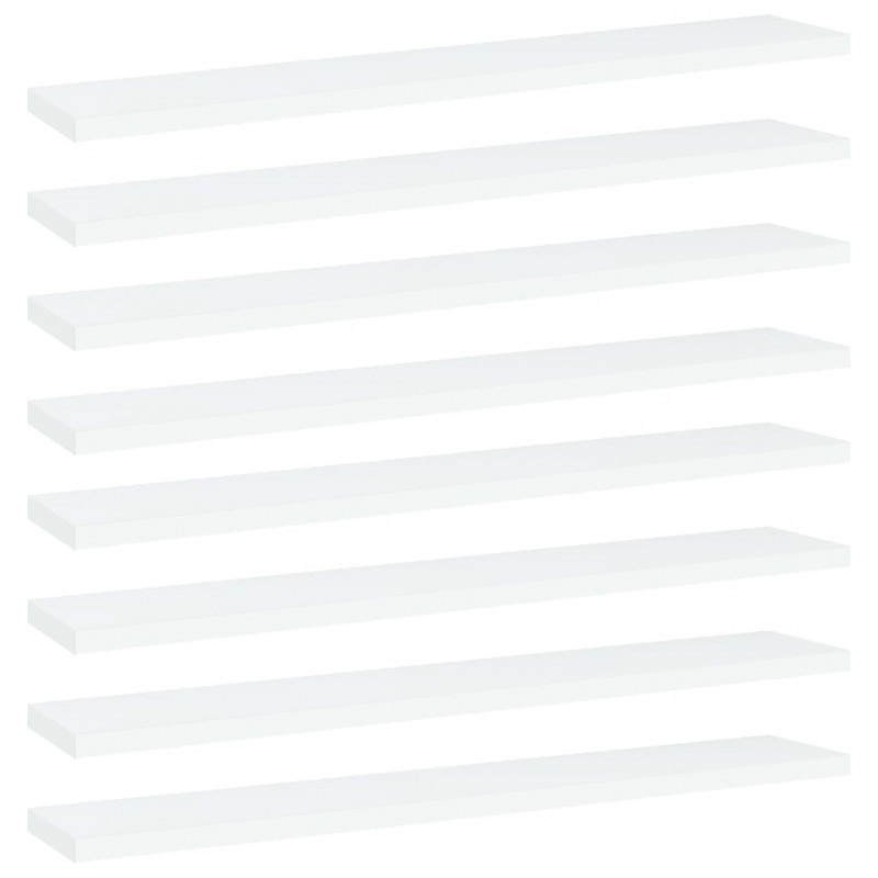 Półki na książki, 8 szt., białe, 60x10x1,5 cm, płyta wiórowa