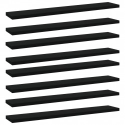 Półki na książki, 8 szt., czarne, 60x10x1,5 cm, płyta wiórowa
