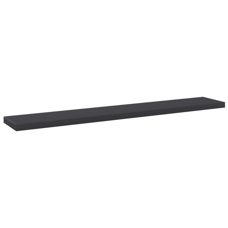 Półki na książki, 4 szt., szare, 60x10x1,5 cm, płyta wiórowa