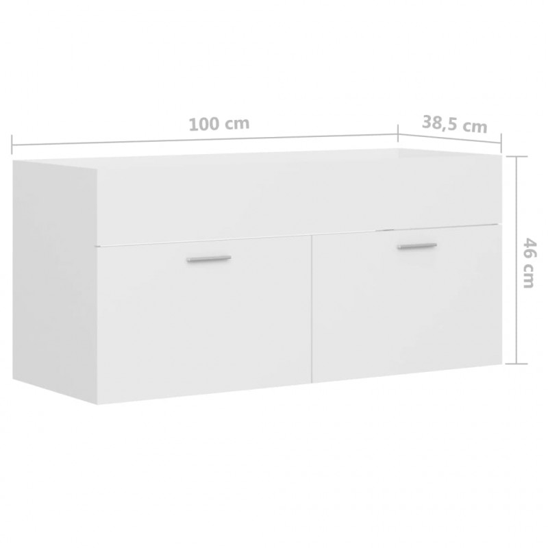 Szafka pod umywalkę, biała, 100x38,5x46 cm
