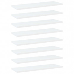 Półki na książki, 8 szt., białe, 60x20x1,5 cm
