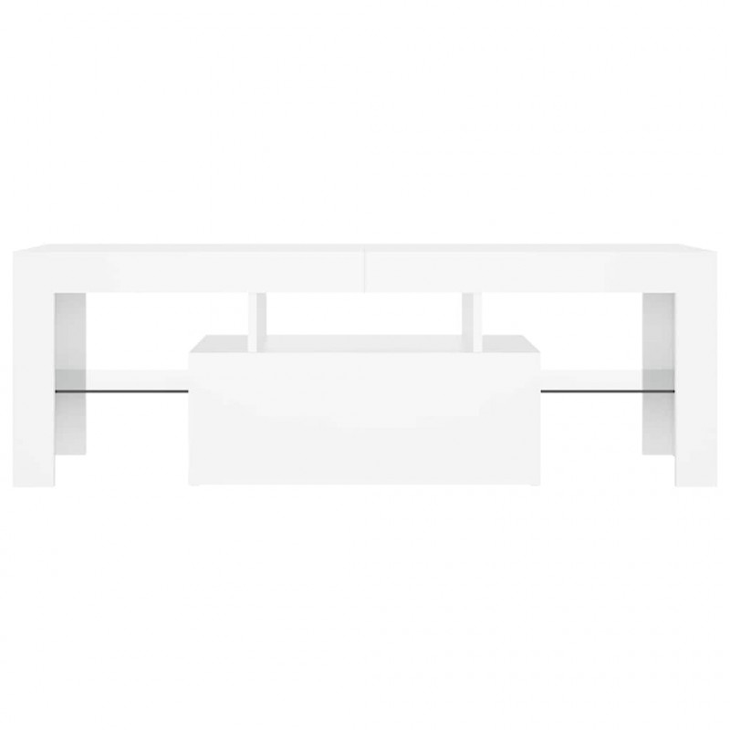 Szafka pod TV z oświetleniem LED, biała, 120x35x40 cm