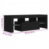 Szafka pod TV z oświetleniem LED, czarna, 120x35x40 cm