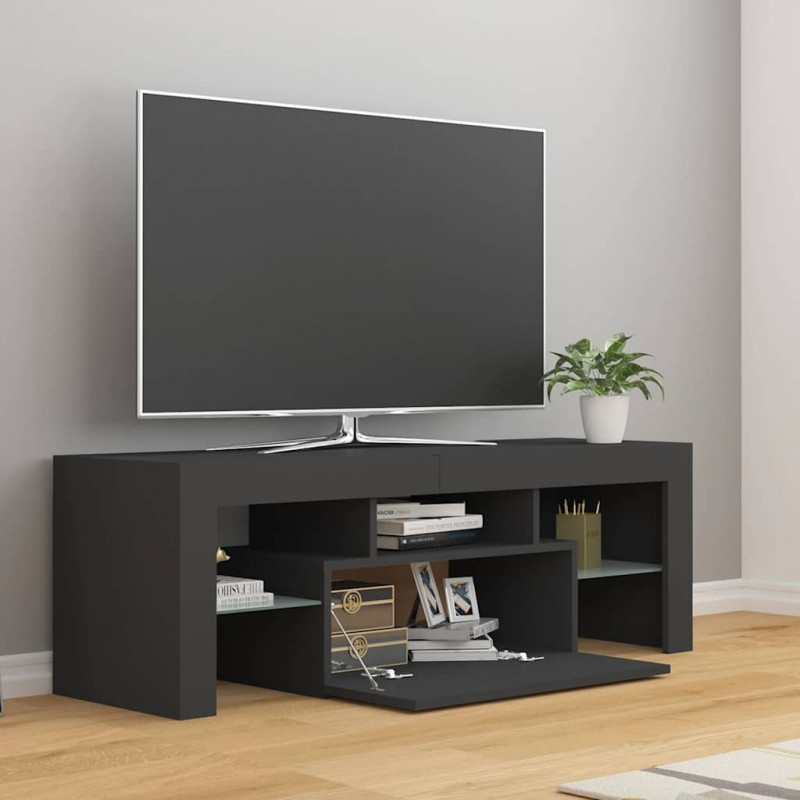 Szafka pod TV z oświetleniem LED, szara, 120x35x40 cm