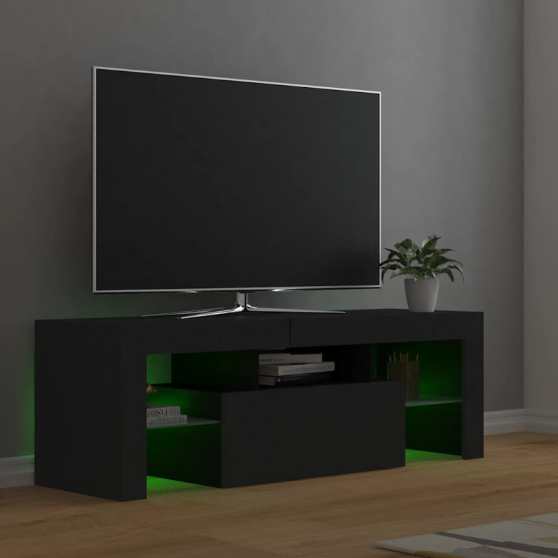 Szafka pod TV z oświetleniem LED, szara, 120x35x40 cm
