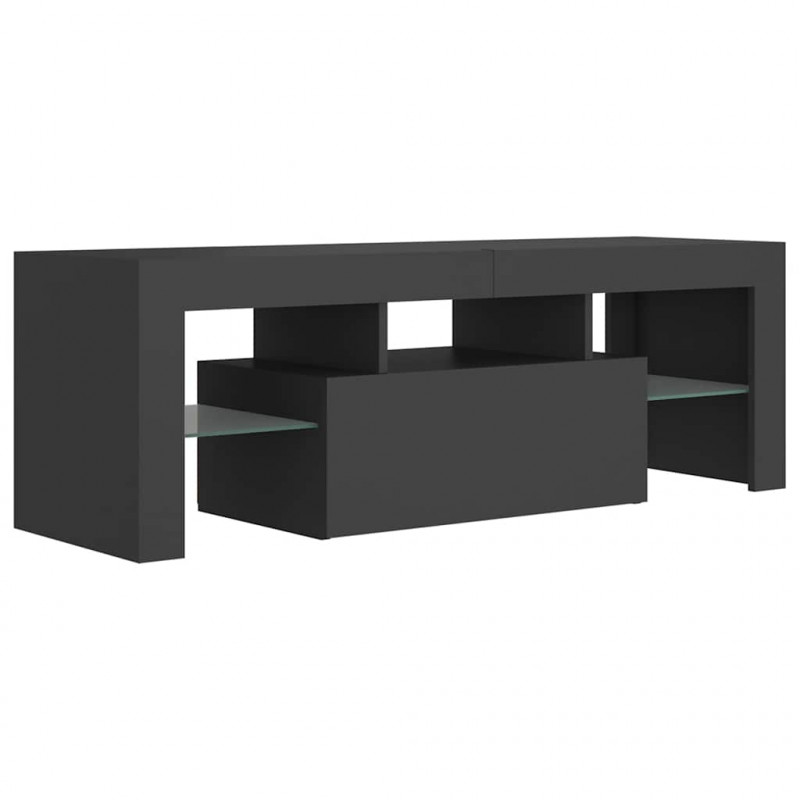 Szafka pod TV z oświetleniem LED, szara, 120x35x40 cm