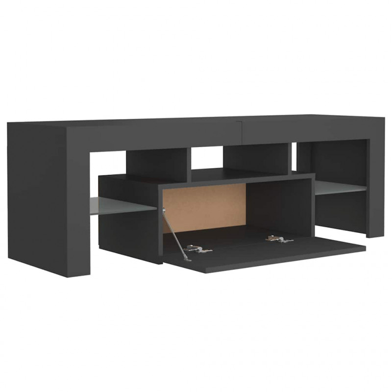 Szafka pod TV z oświetleniem LED, szara, 120x35x40 cm