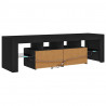 Szafka pod TV z oświetleniem LED, czarna, 140x36,5x40 cm