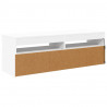 Szafka pod TV z oświetleniem LED, biała, 120x35x40 cm
