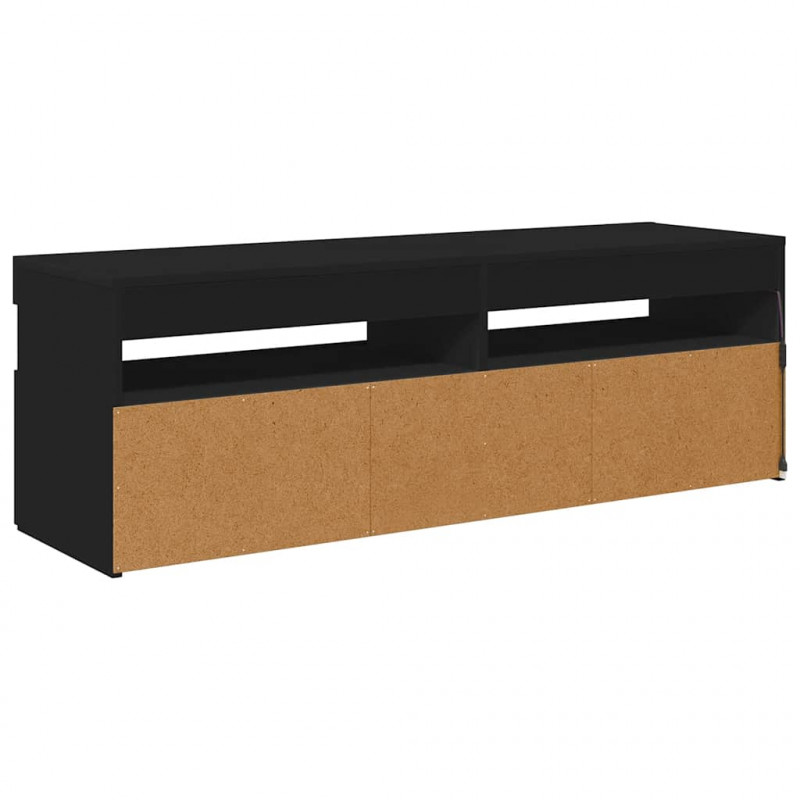 Szafka pod TV z oświetleniem LED, czarna, 120x35x40 cm