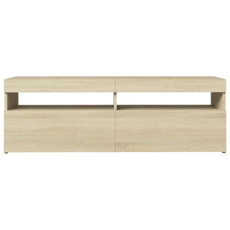 Szafka pod TV z oświetleniem LED, dąb sonoma, 120x35x40 cm