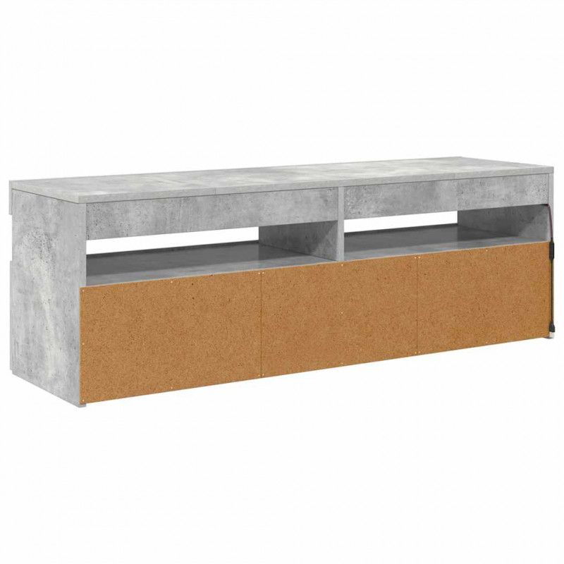 Szafka pod TV z oświetleniem LED, szarość betonu, 120x35x40 cm