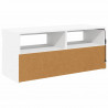 Szafka pod TV z oświetleniem LED, biała, 90x35x40 cm