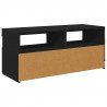 Szafka pod TV z oświetleniem LED, czarna, 90x35x40 cm