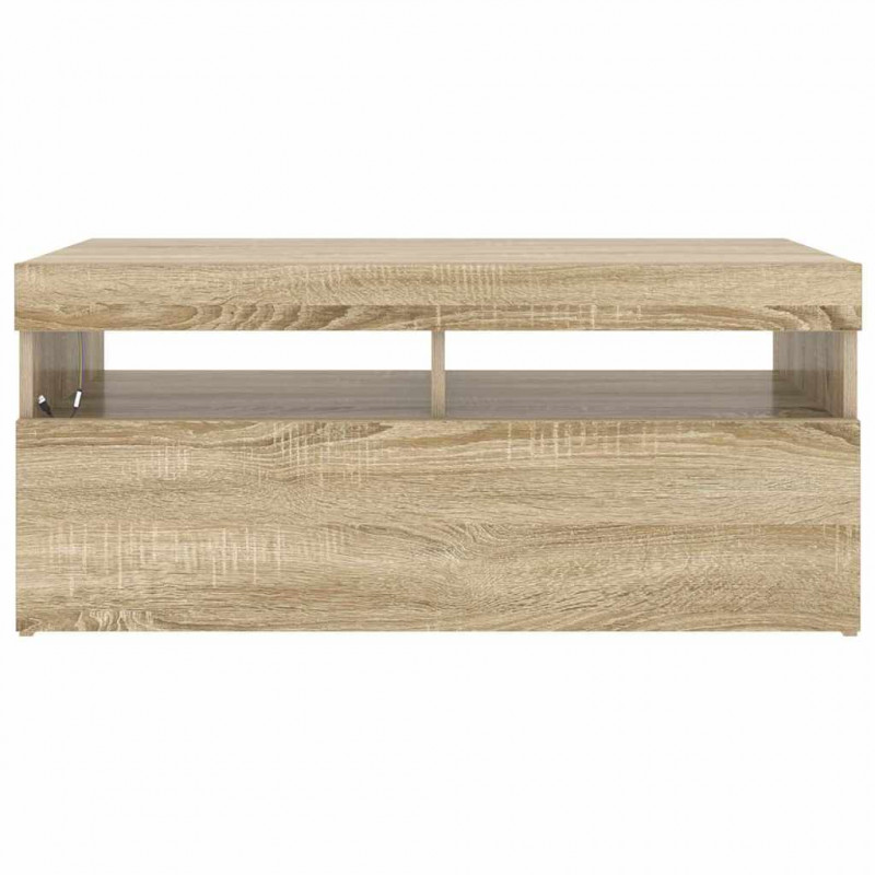 Szafka pod TV z oświetleniem LED, dąb sonoma, 90x35x40 cm