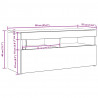 Szafka pod TV z oświetleniem LED, szarość betonu, 90x35x40 cm
