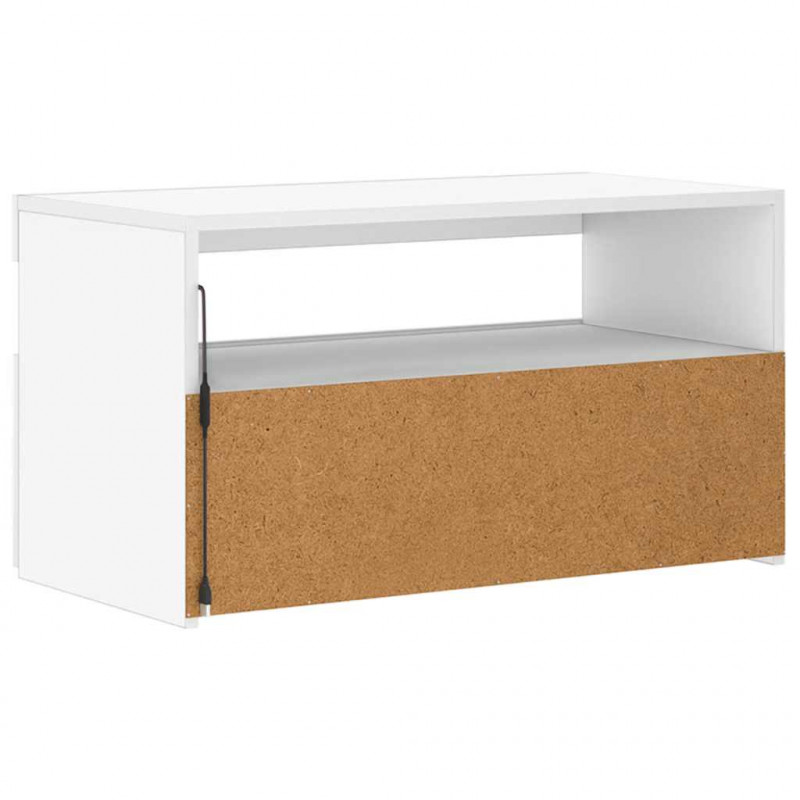 Szafka pod TV z oświetleniem LED, biała, 75x35x40 cm