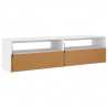 Szafki pod TV z oświetleniem LED, 2 szt., białe, 75x35x40 cm