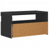 Szafka pod TV z oświetleniem LED, czarna, 75x35x40 cm