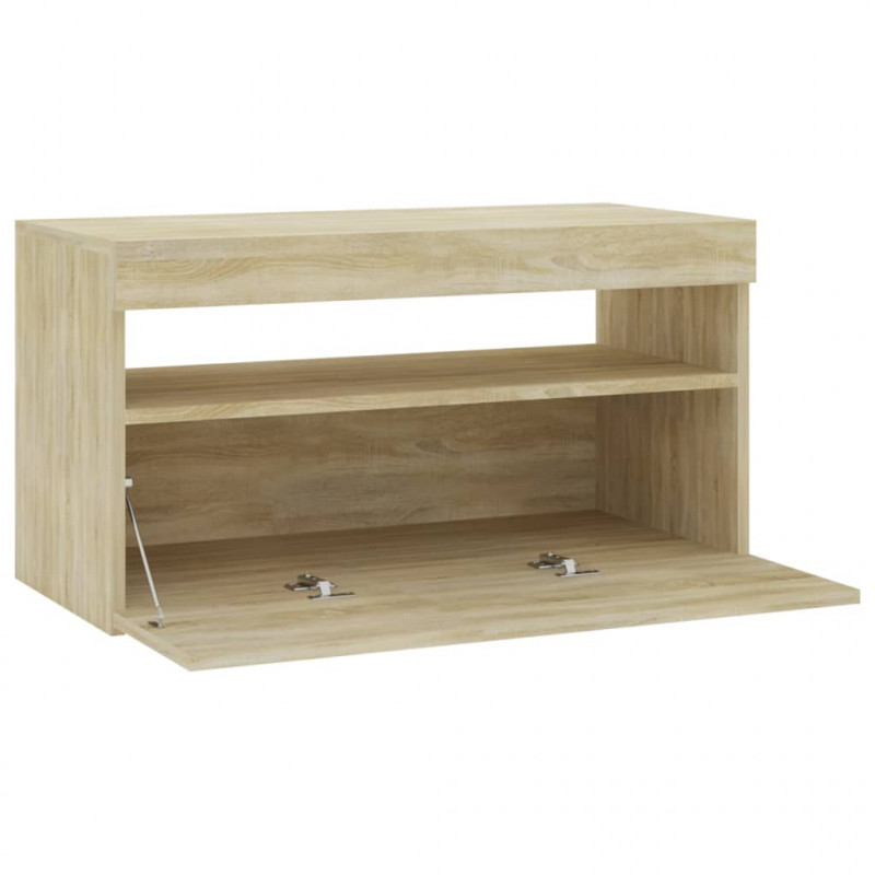 Szafka TV z oświetleniem LED, dąb sonoma, 75x35x40 cm