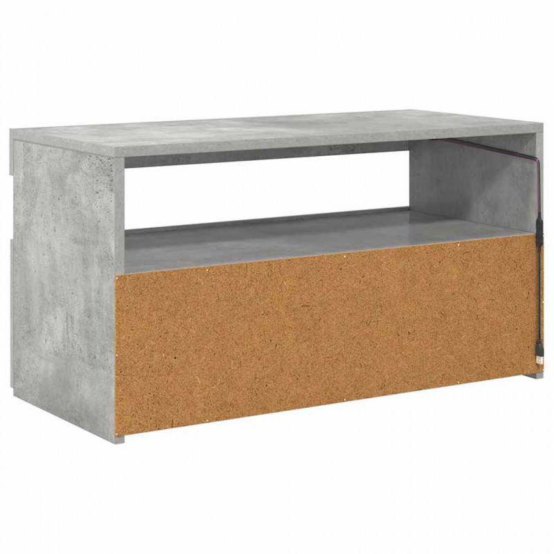 Szafka pod TV z oświetleniem LED, szarość betonu, 75x35x40 cm