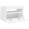 Szafka pod TV z oświetleniem LED, biała, 60x35x40 cm