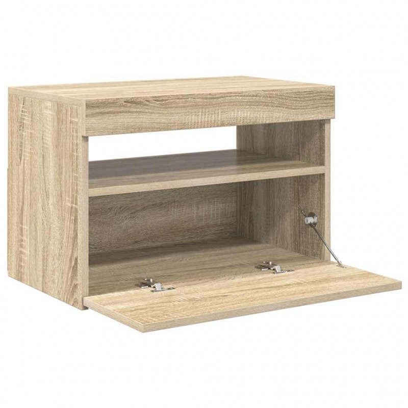 Szafka pod TV z oświetleniem LED, dąb sonoma, 60x35x40 cm