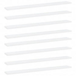 Półki na książki, 8 szt., białe, 80x10x1,5 cm, płyta wiórowa