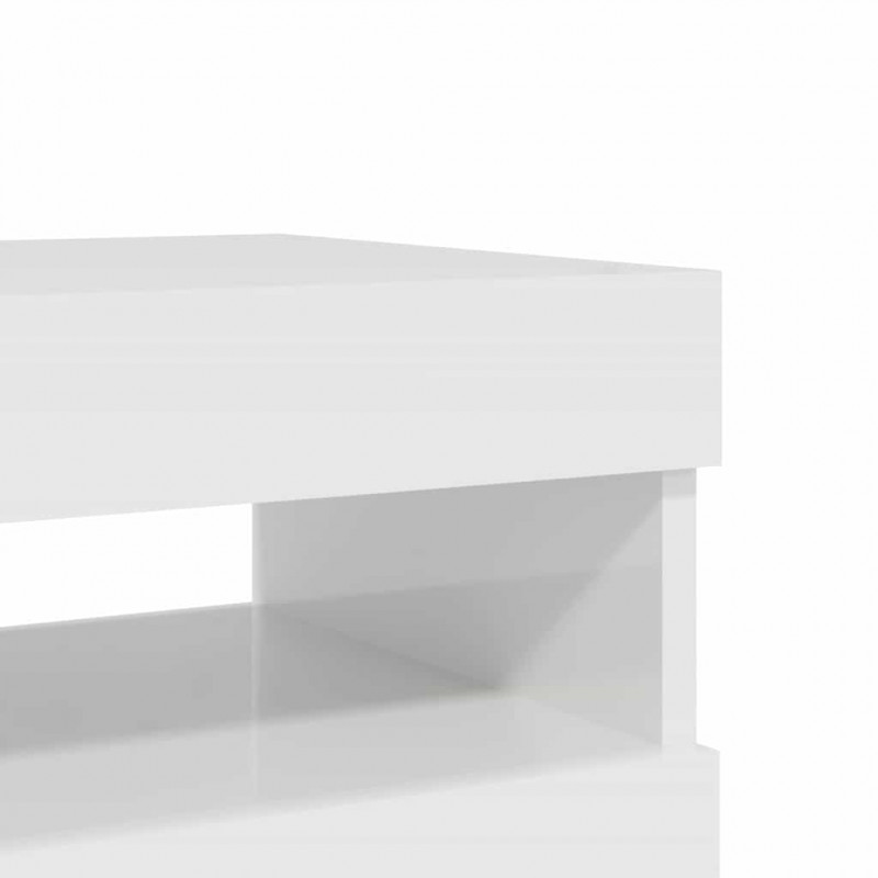 Szafki TV z LED, 2 szt., wysoki połysk, białe, 60x35x40 cm