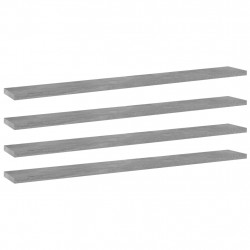Półki na książki, 4 szt., szarość betonu, 80x10x1,5 cm