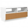 Szafka pod TV z oświetleniem LED, biała, 80x35x40 cm