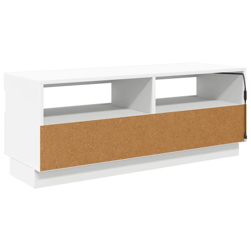 Szafka pod TV z oświetleniem LED, biała, 100x35x40 cm