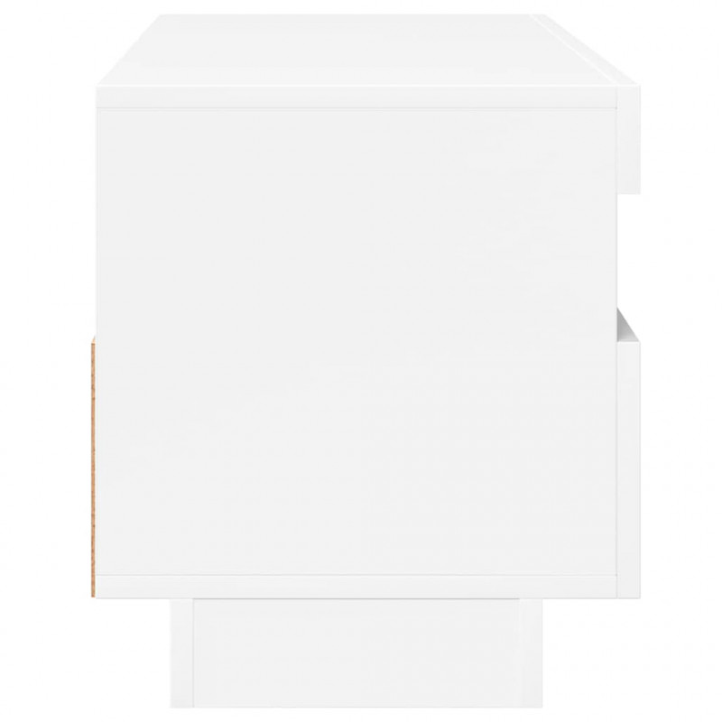 Szafka TV z oświetleniem LED, biel z połyskiem, 100x35x40 cm