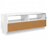 Szafka TV z oświetleniem LED, biel z połyskiem, 100x35x40 cm