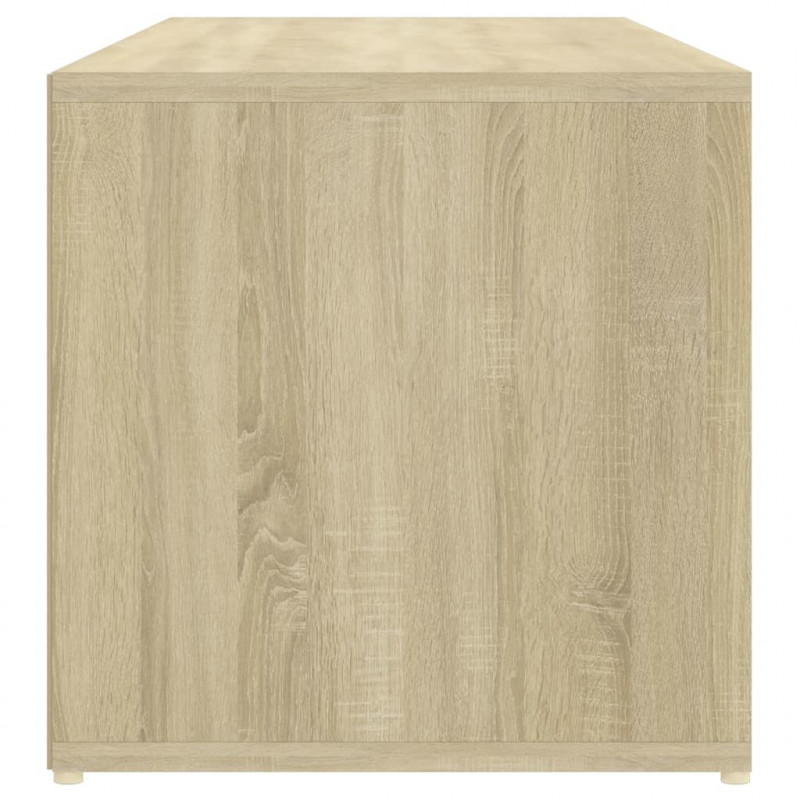 Ławka z miejscem na buty, biel i dąb sonoma, 105x35x35 cm