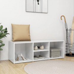 Ławka z miejscem na buty, wysoki połysk, biała, 105x35x35 cm