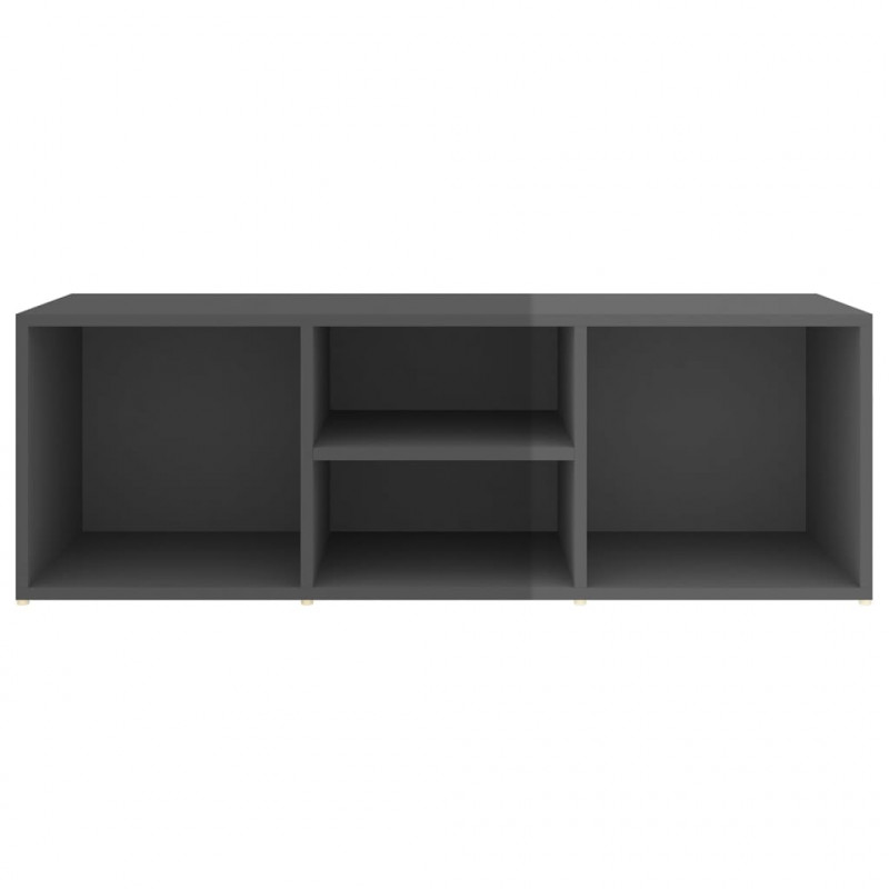 Ławka z miejscem na buty, wysoki połysk, szara, 105x35x35 cm