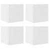 Wiszące szafki telewizyjne, 4 szt., białe, 30,5x30x30 cm