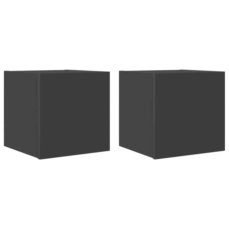 Wiszące szafki telewizyjne, 2 szt., szare, 30,5x30x30 cm